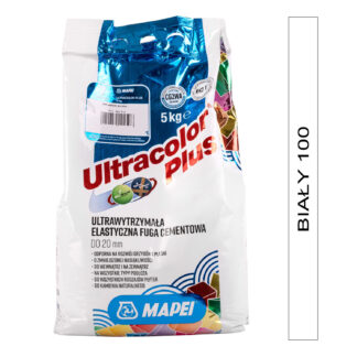 MAPEI Ultracolor Plus 5kg kolor 100 biały - ultrawytrzymała elastyczna fuga cementowa do 20 mm