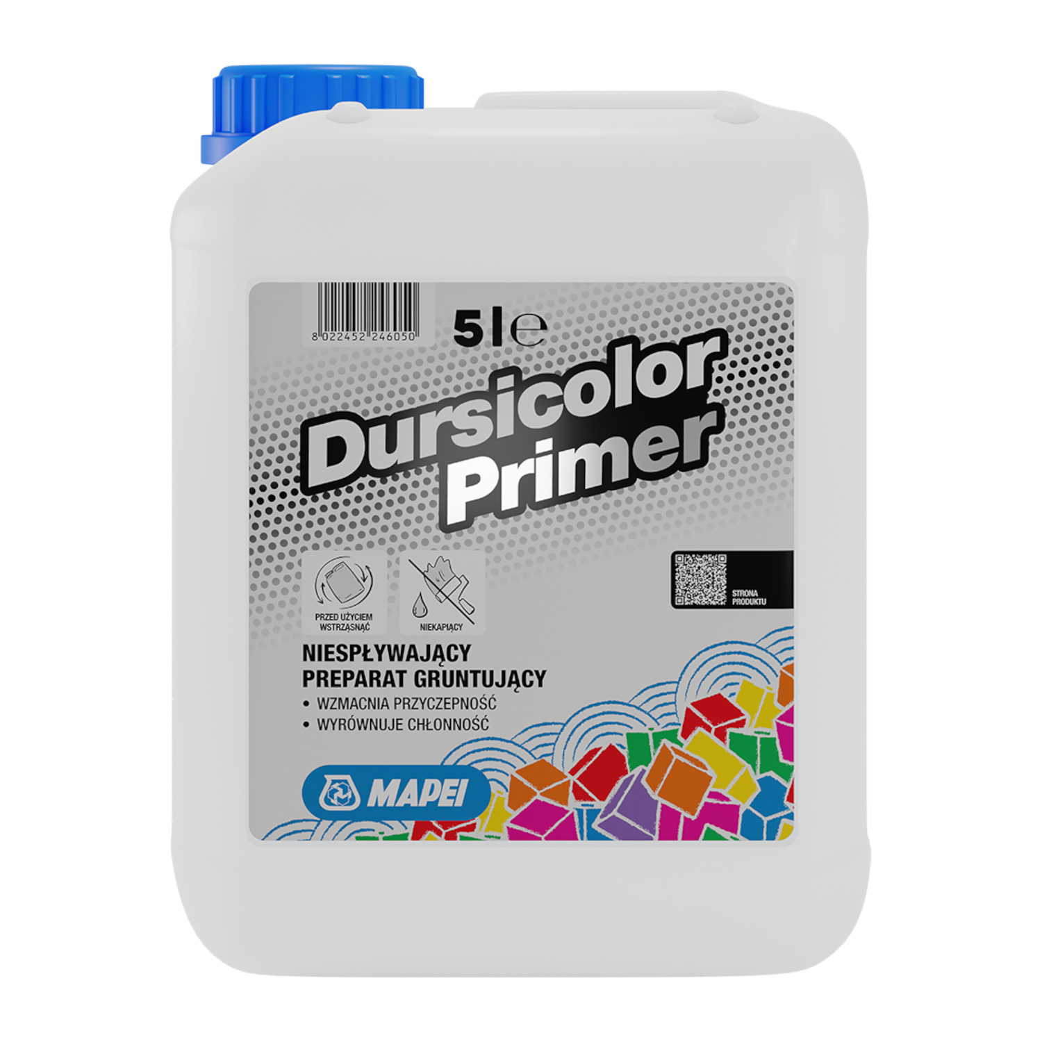 dursicolor-primer-5l Gęsty, niekapiący grunt pod farbę MAPEI DURSICOLOR PRIMER 5L