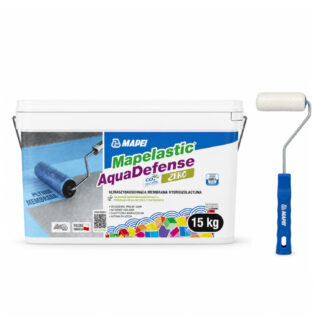 Hydroizolacja MAPEI MAPELASTIC AQUADEFENSE ZERO 15kg + wałek 10 cm